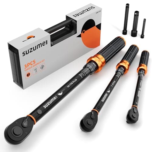 SUZUME 3PCS Torque Wrench Set 72 Teeth Dual-Direction Adjustable Torque Wrench Dual-Scales 1/4 & 3/8 & 1/2-Inch ±3% Accuracy Click Torque Wrenches for Bicycle, Motorcycle, Car,Maintenance - Image 1