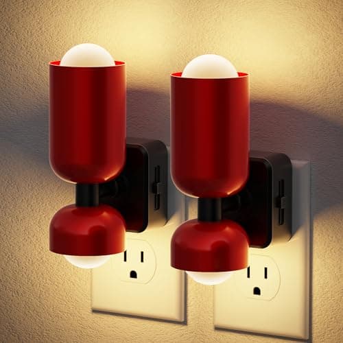 JandCase Night Light, Night Lights Plug Into Wall, 3000K Warm White, 0-100LM Adjustable Brightness, Dusk to Dawn Sensor, 2 Pack Plug in Night Light for Bedroom, Stairway, Bathroom, Hallway - Image 1