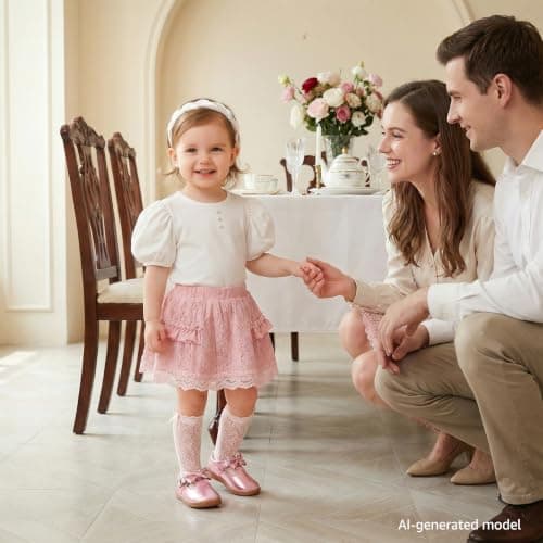 STQ Toddler Girls Dress Shoes Wide Toe Box Mary Jane Flats Ballet Wedding School Uniform Flower Ballerina Baby First Walking 6-12 12-18 Months Babies Casual with Zero Drop Pink Toddler Size 7 - Thumbnail 3