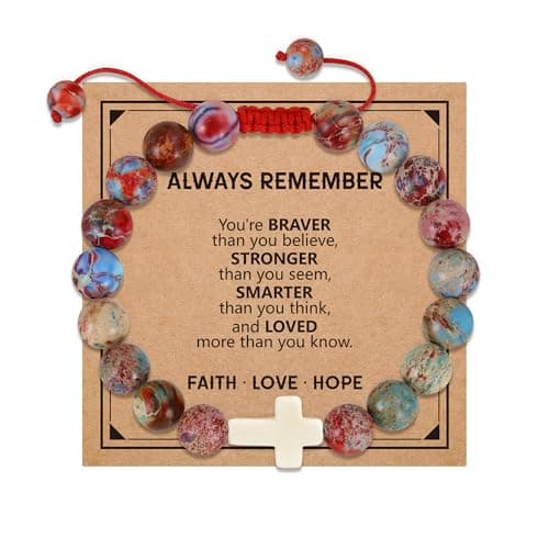 BAYLAY Teen Girl Gifts Trendy Stuff, Cross Bracelet for Women Teenage Girls Birthday Gifts Christian Religious Easter Baptism for Teens Girl Easter Essentials Basket Stuffers Fillers Gift - Image 1