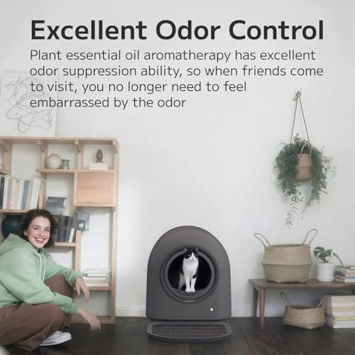 ABRCT L1 Self-Cleaning Litter Box Automatic Electronic Hands-Free Smart Robot self Cleaning Litter Box - Safe Anti-Pinch,with Deodorizer and Liner and Litter Mat for Multiple Cats - Thumbnail 4
