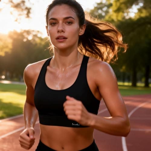 BaseTry High Impact Sports Bra for Women - Padded Seamless Support Bra with Crossed Back Design for Yoga Gym Workout Fitness Running - Cool Black, 3X-Large - Thumbnail 5