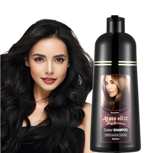 Natural Black Hair Color Dye Shampoo 3-in-1, Covers Gray Hair Fast with Long-Lasting Color, Rich Plant-Based Formula Repairs Damaged Hair, Gentle on Scalp for At-Home Use for Men & Women, 16.90 Fl Oz - Image 1