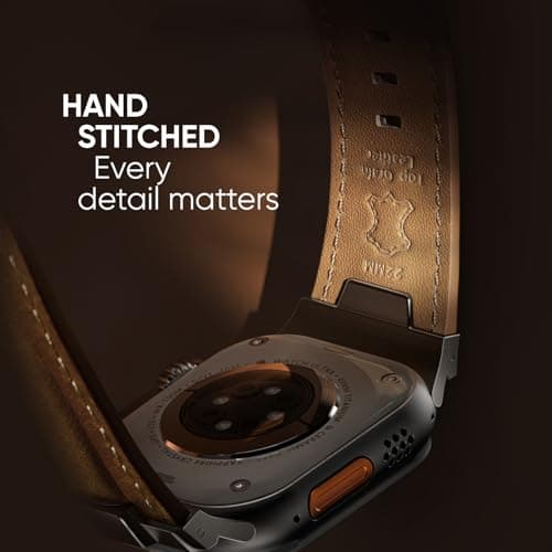 Suitisbest Leather Bands Compatible for Apple Watch Ultra Band 49mm 46mm 45mm 44mm 42mm, Genuine Leather Replacement Strap for iWatch Series 11 10 9 8 7 6 5 4 3 2 1, SE 3 2 1, Ultra 3 2 1 - Thumbnail 3