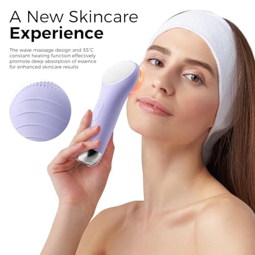Ccigedy Face Scrubber Brush, Electric Silicone Face Scrubber, Waterproof and Rechargeable Facial Cleansing Brush with 4 LED Gentle Light, Sonic Facial Pore Exfoliator Cleanser Tool for Women & Men - Thumbnail 6