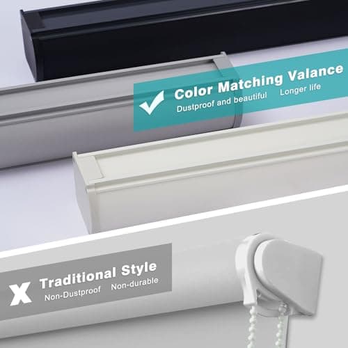 Changshade Cordless Roller Shades Blackout Blinds for Windows Room Darkening Rolled Up Shades with Spring System, UV Protection Window Shades Door Blinds for Home and Office（29.5" W x 72" H,Grey） - Thumbnail 3