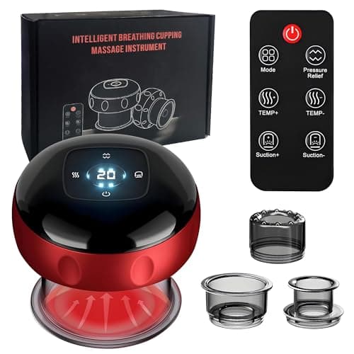 JoyLoop 6-in-1 Dynamic Smart Cupping Therapy Set - Electric Massager with Remote Control, 12 Levels Suction & Heat, Red Light Therapy for Muscle Recovery, Back Pain Relief & Gua Sha - Image 1