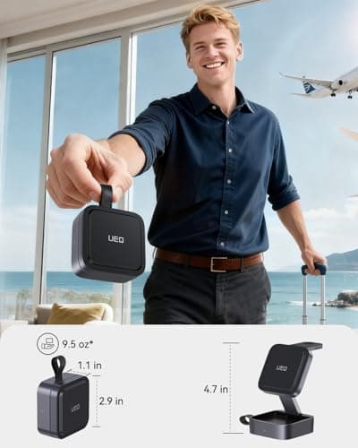 UEQ 3 in 1 Wireless Charging Station for Apple Devices,Compatible with MagSafe Charger Stand,Foldable Fast Travel Magnetic Wireless Charger for iPhone 17 Air 16 15 14 13 12,Apple Watch&AirPods Pro - Thumbnail 3