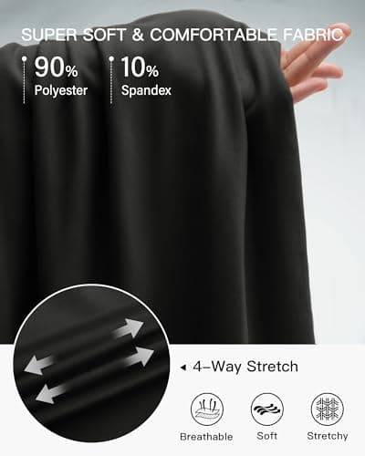 Stelle Black Lounge Pants for Women Wide Leg High Waisted Yoga Sweatpants Comfy Palazzo Pants with Pockets 26/28/30 Inseam - Thumbnail 5
