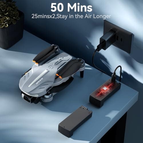 Drone with 4K Camera for Adults - B16 GPS Under 250g, Brushless Motor, Lightweight and Foldable RC Quadcopter for Beginners Toys Birthday Present, 50 Mins Long Flight - Thumbnail 5