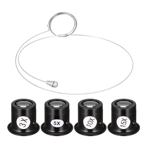 KALLORY Portable Jewelers Monocular Magnifier, Magnifying Glass, Eye Loop Magnifier Lens, Watchmaker Loupe Watch Repair Tool for Textile Optical Circuit Close Work