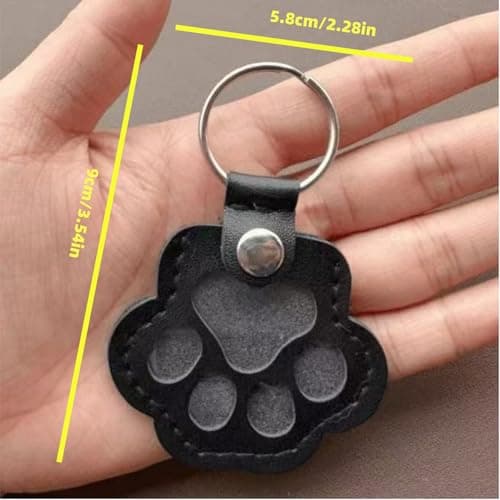 Muoethrian 6PCS Dog Hair Storage Keychain, Pet Paw Shaped Leather Keychain, Unique Memorial Collection Key Chain, Pet Memorial Gifts for Bag Purse Paw Charm Key Holder, Fur Ever Key Chain - Thumbnail 4