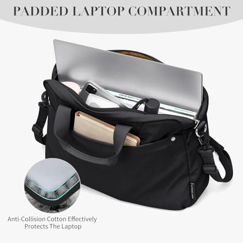 GOLF QUALITY Laptop Tote Bag for Women Casual Tote Bag for Business Teacher Carry On Crossbody Bag,16 In,Black - Thumbnail 6