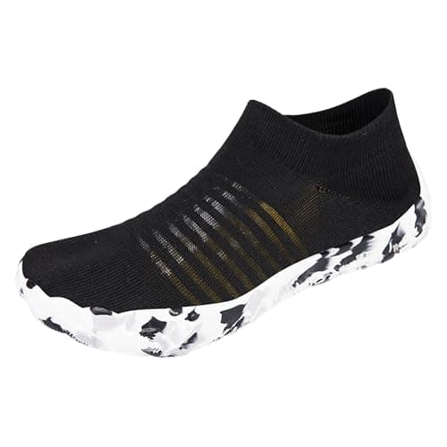 GEMYSE Water Shoes for Women Men Barefoot Lightweight Quick-Dry Aqua Socks Non-Slip Beach Pool Swim Footwear with Holes(Black,women7/men6) - Image 1