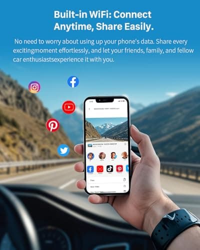 KAWA 2K Dash Cam for Cars with Voice Control - Stealth Display Tiny Dashcam Front Included 32GB Micro SD Card, Super Night Vision, 1296P QHD, G-Sensor, Built in WiFi & App Car Camera - Thumbnail 5