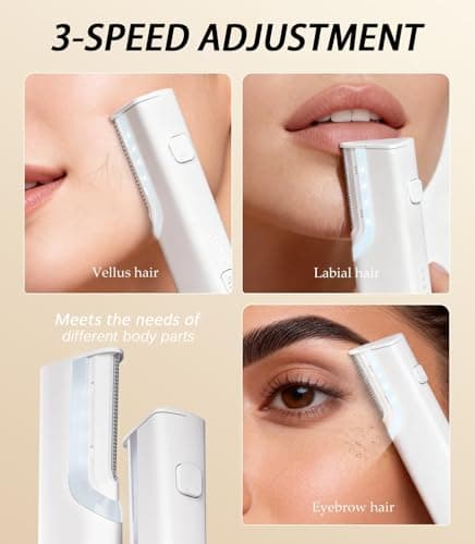 Sonic Dermaplaning Tool for Face, Painless Facial Hair Remover with LED Light, Eyebrow & Peach Fuzz Trimmer for Women, Rechargeable Shaver for Upper Lip, Chin & Sensitive Skin - Thumbnail 4