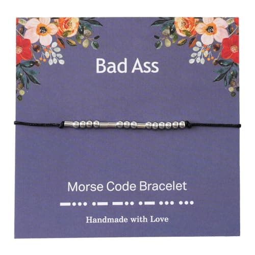 PNNY AMDA Morse Code Bracelets: Funny Friend Gifts for Women Men - Gifts for Best Friend Birthday Moving Away Uplifting Sentimental Get Well - Image 1