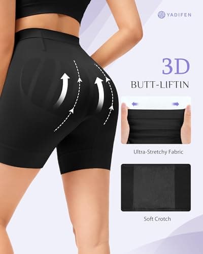 YADIFEN Womens Shapewear Shorts, Tummy Control Mid Waisted Body Shaper - Thumbnail 2
