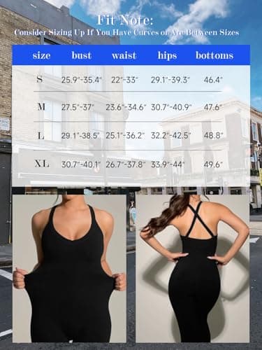 VUTRU Women’s Jumpsuits Cross Strap One Piece Bodysuit Sexy Workout Tummy Control Athletic Sleeveless Romper（Dark Brown XL） - Thumbnail 6