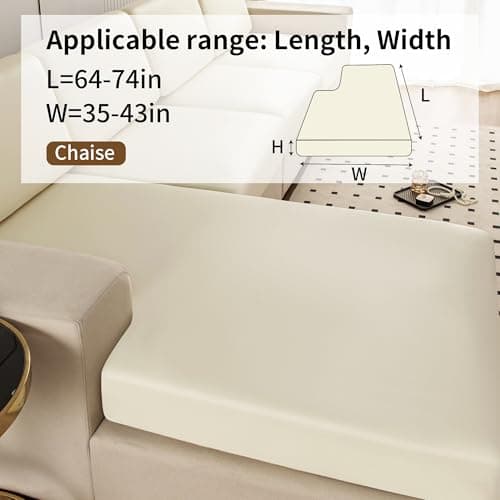 UWWGKK Waterproof Couch Covers, Couch Cover with Chaise for Sectional Sofa,L Shape Sofa - Thumbnail 4