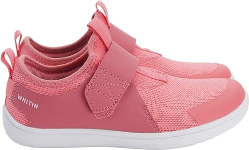 WHITIN Toddler/Kids Boys/Girls Wide Barefoot Shoes Minimalist Wide Width Pull-On Sneakers Zero Drop Size 10 Walking Jogging Sports Jump Runner Footwear Pink 27 - Thumbnail 4