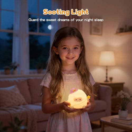 Baby Night Light, Touch Control Rechargeable Nursery Lamp with Dimmable Soft Light, Portable 3 Brightness Level and 7 Colors LED Nightlight for Kids Room, Breastfeeding, Sleep - Thumbnail 4