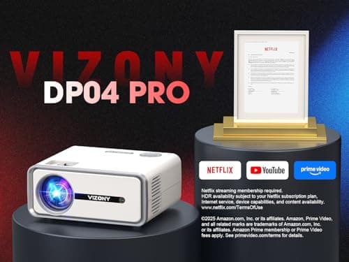 [Built-in Apps] Smart Projector with WiFi and Bluetooth, VIZONY Native 1080P Projector with Streaming APPs, Dolby Audio, Portable Mini Projector for Indoor Outdoor Use - Thumbnail 3