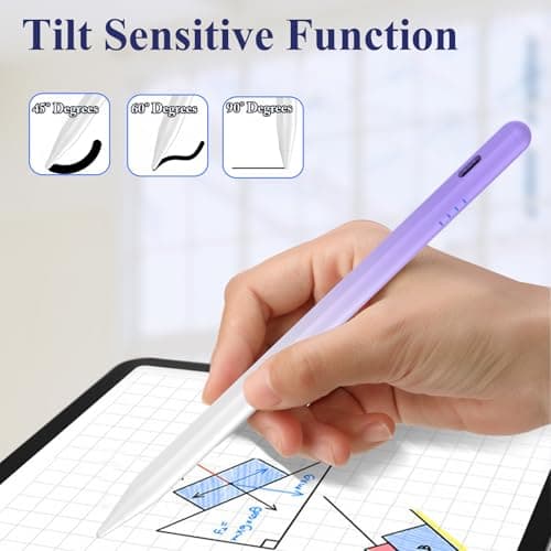 Stylus Pen for iPad Pencil 10th Generation with Palm Rejection & Tilt, Kenkor Digital Pen for Apple iPad(2018-2025) 6/7/8/9/10/11th(A16), Pro 11"/12.9"/13"/M4, Air 3/4/5th/M2/M3, Gradient Purple - Thumbnail 6