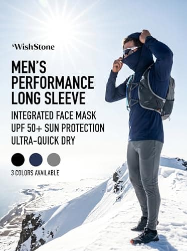WishStone 3-Pack Men's UPF 50+ Sun Protection Hoodie with Mask - Long Sleeve Fishing Shirts Quick Dry Athletic Outdoor Work XL - Thumbnail 4