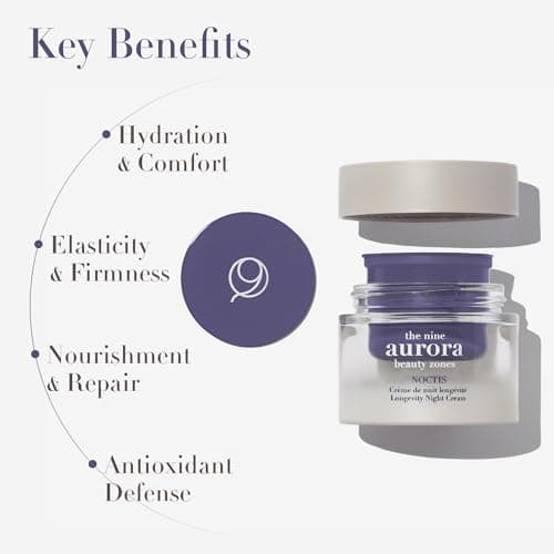 THE NINE AURORA BEAUTY ZONES Longevity Night Cream – Overnight Nourishing Face Cream Designed for Long-Term Skin Comfort, Balance & Resilience | 50 ml / 1.6 fl. Oz - Thumbnail 3