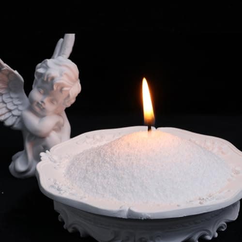 Aufien Candle Sand with Wicks, 42.8 Oz Pearled Candle, DIY Bead Powder Sand Wax Making kit Refillable Non Toxic for Handmade, Mother's Day Wedding and Halloween Christmas Decorations White - Image 1