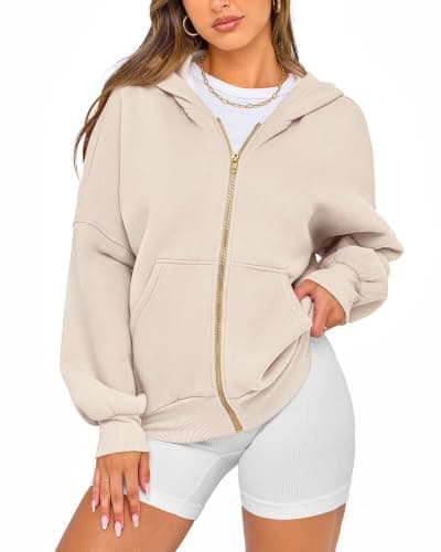 BTFBM Hoodies For Women Sweatshirt Fall Fashion Clothing 2026 Long Sleeve Fleece Jacket Winter Outfits Y2k Zip Up Hoodie(Apricot, X-Large) - Thumbnail 6