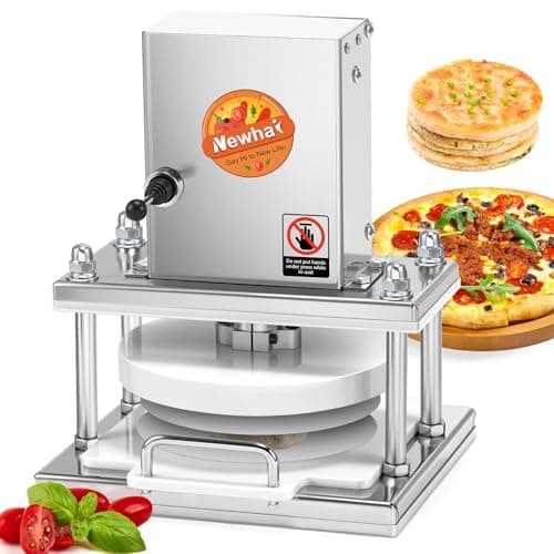Newhai Commercial Pizza Dough Press Machine 8.6” Electric Dough Roller Sheeter Pastry Pizza Bread Press Forming Processor with 400 Pcs Parchment Papers for Bakery Home Restaurant Use - Image 1