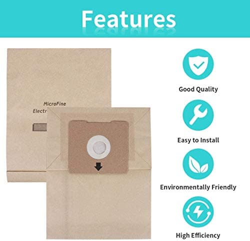 KEEPOW Dust Bags Compatible with Bissell Zing Vacuum 1608,1668,1668C, 1668W, 2154A, 2154C, 2154W, 4122, 4122D – Replacement Vacuum Bags Compatible with PowerForce Bagged Canister, 18 Pack + 1 Brush - Thumbnail 2