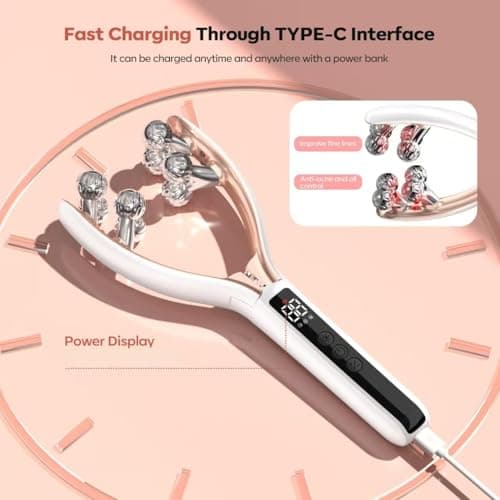 Doge&Vollar Facial Massager Face and Neck | Shaper & Slimmer for Women | Korean Skin Care | Lymphatic Contour Face Brush Face Roller Lymphatic Drainage | Rechargeable for Home & Travel Use - Thumbnail 5