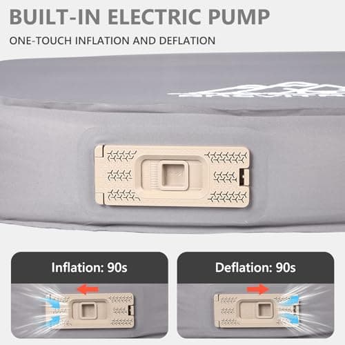 BREVITRIP Camping Air Mattress Tesla Model Y Mattress 4" Ultra Thick Tesla Model Y Air Mattress Self Inflating Sleeping Bed with Pump Portable SUV Air Mattress Car Bed Camping Gray - Thumbnail 4