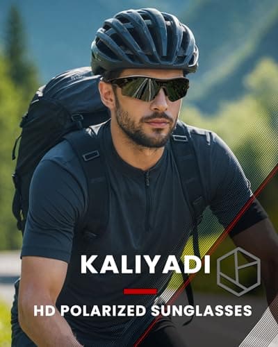 KALIYADI Sports Sunglasses Polarized Sunglasses-Men: Mens Sun Glasses with UV400 for Golf Running Fishing - Thumbnail 2