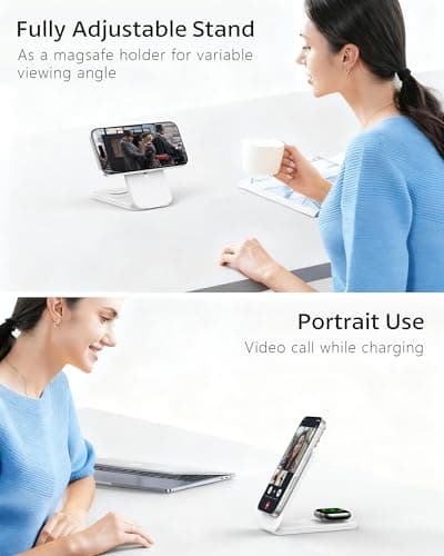 Portable Travel Charger 3 in 1 Foldable Magnetic Wireless Charger for iPhone 17/Air/16/15/14/13/12 Pro Max, Fast Charging Station for Apple Watch Ultra 3/2/11/10/9/8/7/6/SE 3, Air Pods 4/3/2/Pro 3 - Thumbnail 5