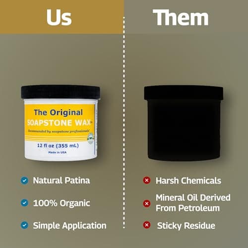 The Original Soapstone Wax | Food-Safe Natural Wax for Soapstone Countertops – Enhances & Darkens Stone, Long-Lasting Protection (12oz) - Thumbnail 6