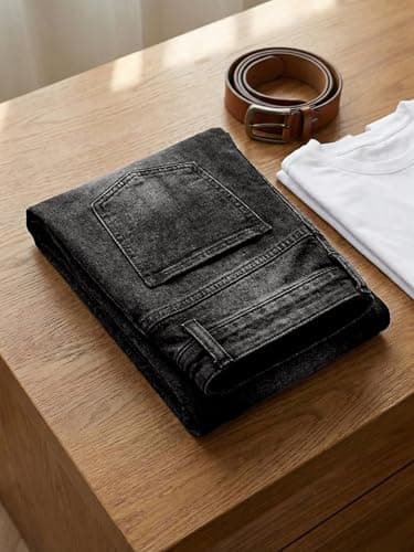 JMIERR Men's Slim Fit Stretch Tapered Leg Skinny Jeans, Casual Cotton Comfort Flexible Denim Pants for Men with 5 Pockets, 34W*30L, Gray - Thumbnail 6