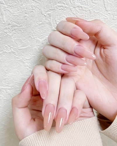 Molirex 48 Pcs Press On Nails with Toenails Almond Nails Press Ons in 12 Sizes, 2 Pack Nail Kit Nude - Thumbnail 4