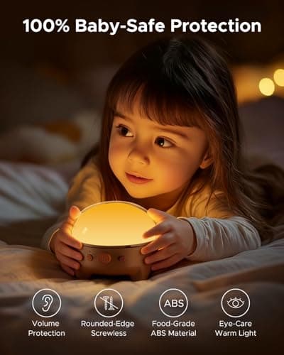 TeckyGem Baby Sound Machine & Night Light for Nursery | 3-In-1 White Noise Sound Machine, Dimmable Nursery Lamp & Projector | 20 Soothing Sounds, Baby Sleep Aid, Gift for Kids, Bedtime & Breastfeeding - Thumbnail 6