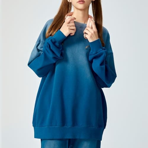 BLECIDENS Mens Oversized Acid Wash Hoodie Sweatshirt Heavyweight Vintage Cotton Pullover Streetwear for Unisex - Thumbnail 3