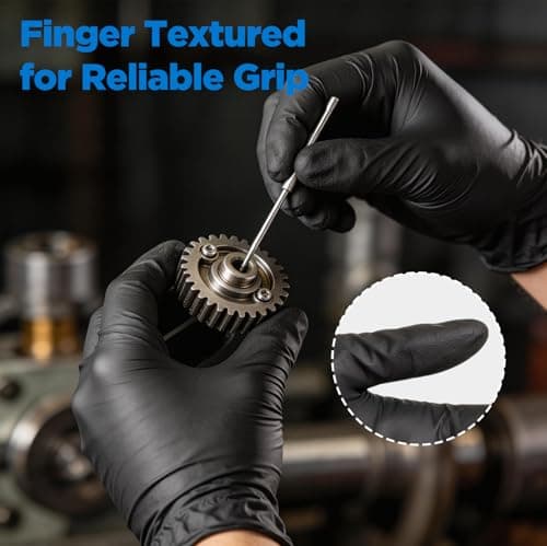 ONLYSTAR 5 Mil Black Nitrile Gloves Disposable, Small 100Pcs + 5 Bonus Travel Packs, Food Service, Non latex, Powder Free, Textured Grip for Cleaning, Cooking Food Prep, Kitchen, Nail Tech, Pet Care - Thumbnail 5