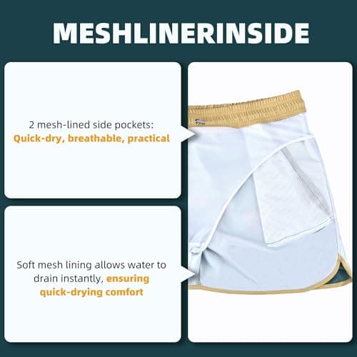 Ipletix Mens Swim Trunks 80s 90s Vintage Short with Mesh Lining Quick Dry Beach Swim Suits Board Shorts Green L - Thumbnail 4