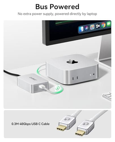 ORICO 10 Gigabit Ethernet Adapter, USB C to Ethernet Adapter, Only Compatible Thunderbolt 5/4/3/USB4, Multi-Rate Adaptive, Suitable for NAS/PC/Mac, Aluminum Housing with Cooling Fan 40Gbps Cable REA - Thumbnail 5