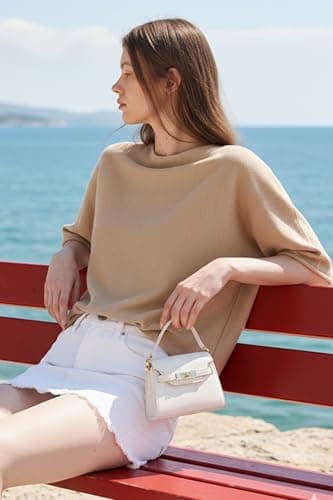 Orolay Short Sleeve Sweater for Women Lightweight Loose Fit Boat Neck Knit Pullover Top Dolman Sleeve Trendy Tops for Spring Summer 2026 Khaki - Thumbnail 6