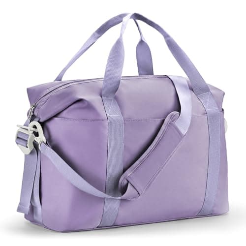 Percover Weekender Travel Duffel Bag for Women, Lightweight Soft-Structure 33L Carry-On, Water-Resistant Nylon with Shoulder Strap & Trolley Sleeve, Personal Item Friendly, Lavender Purple - Image 1
