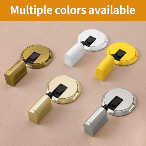 Bak Bo Windproof Door Stoppers 1 Pack Adjustable Bottom of Door Holder Indoor No Drilling Heavy Duty Mechanical Floor Door Stop with Screws and Adhesive Catch Door Keep Door Open Brushed Nickel BN-1 - Thumbnail 6