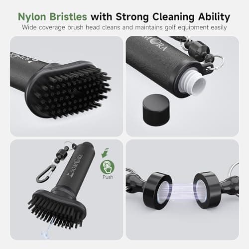 Pro Golf Club Cleaner Water Brush - White Elephant Gifts for Adults, Golf Bag Accessories Golf Gifts for Men Dad Father's Day, Magnetic Golf Club Brush Cleaner, Christmas Mens Gifts - Thumbnail 6